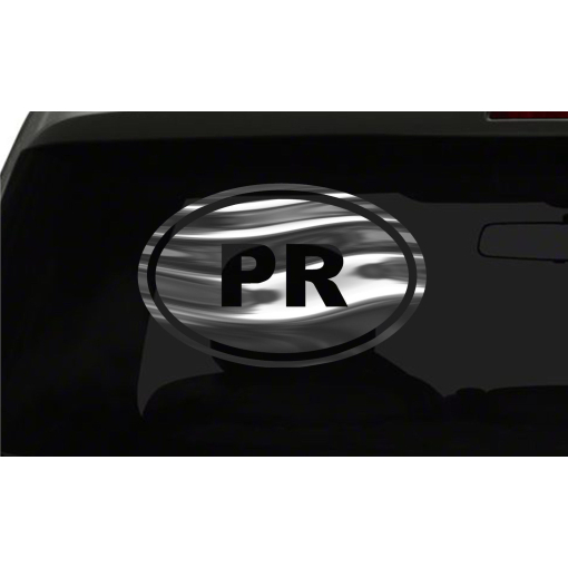 PR Sticker Puerto Rico oval euro chrome & regular vinyl color choices