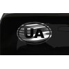 UA Sticker Ukraine Country Code oval euro chrome & regular vinyl color choice