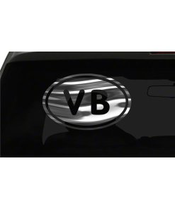 VB Sticker Virginia Beach Fun oval euro chrome & regular vinyl color choices