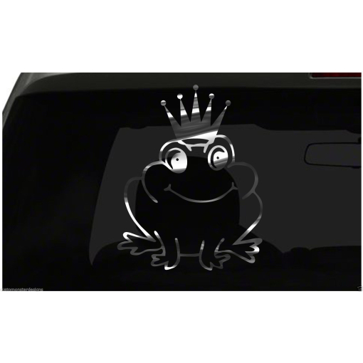 Frog with Crown Sticker Tree Frog all chrome and regular vinyl colors