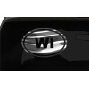 WI Sticker Wisconsin State oval euro chrome & regular vinyl color choices