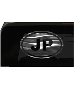 Japan Sticker JP Country Code Euro Oval all chrome and regular vinyl colors