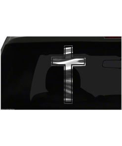 Christian Cross Sticker Jesus Religious S9 all chrome and regular vinyl colors