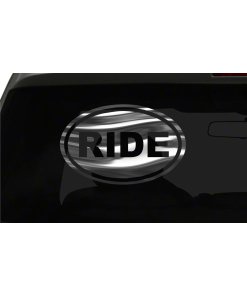 Ride Sticker Motorcycle Bike Fun oval euro chrome & regular vinyl color choices
