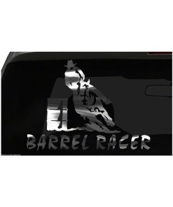 Barrel Racer Sticker Cowboy Barrel Racing all chrome and regular vinyl colors