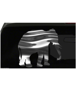Elephant Sticker Africa Safari S3 all chrome and regular vinyl colors