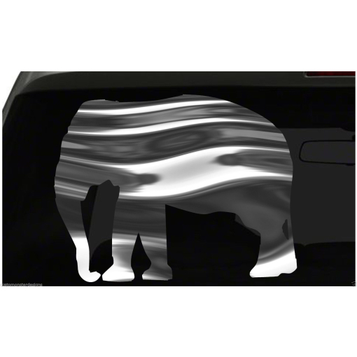 Elephant Sticker Africa Safari S5 all chrome and regular vinyl colors