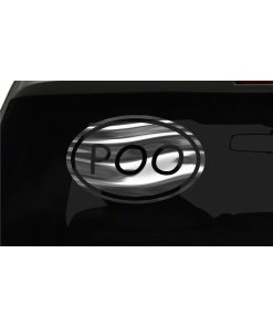 Poo Sticker Poop Crap Jokes Funny oval euro chrome & regular vinyl color choices