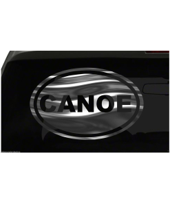 Canoe Sticker Oval Euro Water Sports Sticker all chrome and regular vinyl colors