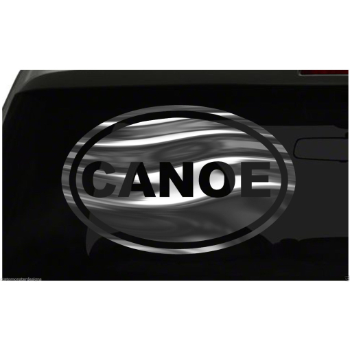 Canoe Sticker Oval Euro Water Sports Sticker all chrome and regular vinyl colors