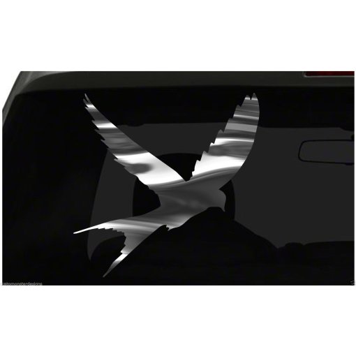 Bird Silhouette Sticker Flying Bird all chrome and regular vinyl colors