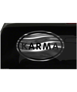 KARMA Sticker Destiny Fate Euro Oval Sticker all chrome and regular vinyl colors