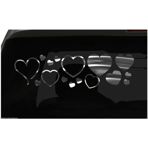 HEARTS Sticker Hearts Lot of Love all chrome and regular vinyl colors