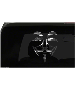 Guy Fawkes Anonymous Sticker Vendetta S1 all chrome and regular vinyl colors