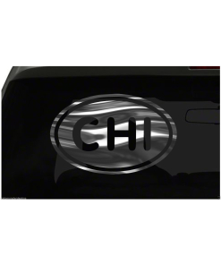 CHI Sticker Chicago Illinois Euro oval all chrome and regular vinyl colors