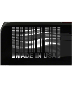 MADE IN USA Barcode Sticker US Made Sticker all chrome and regular vinyl colors