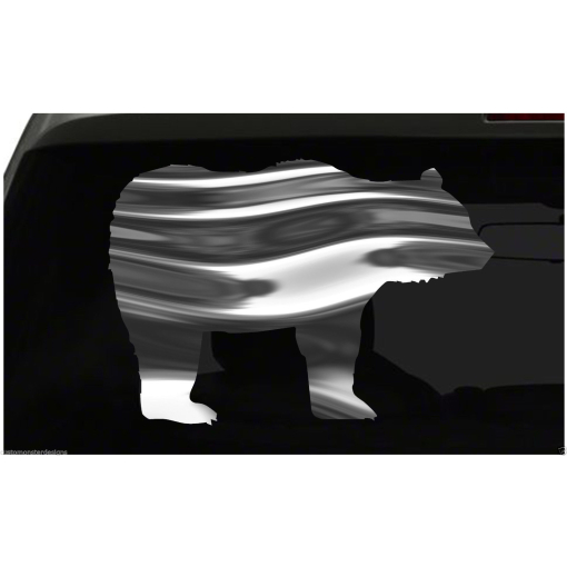 Bear Sticker zoo animal wildlife S4 regular & Chrome Mirror Vinyl Colors