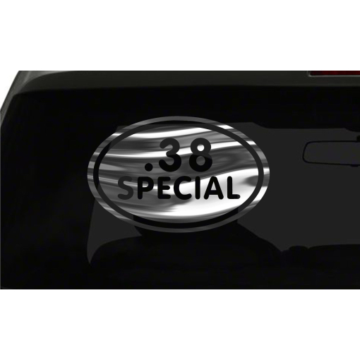 .38 Special Sticker .38 Protected by gun all chrome ®ular vinyl color choices