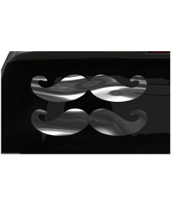 2x Mustaches Sticker Funny Car sticker all chrome and regular color choices