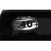 .40 Sticker .40 Gun Rifle oval euro all chrome & regular vinyl color choices