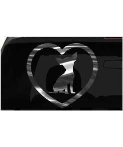 Chihuahua Heart Sticker Dog Puppy Love all chrome and regular vinyl colors