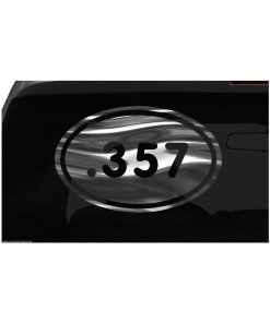 .357 Sticker 357 Protected By Guns all chrome and regular colors