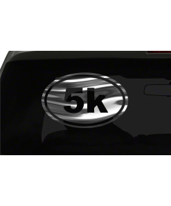 5K Running Sticker Marathon oval euro all chrome & regular vinyl color choice