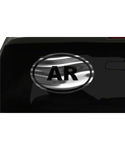 AR Sticker Arkansas State oval euro all chrome & regular vinyl color choice