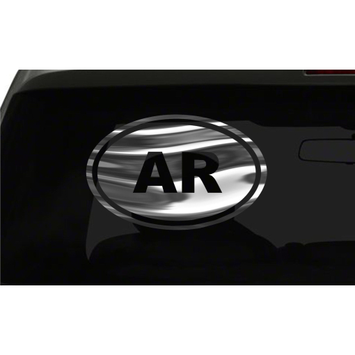 AR Sticker Arkansas State oval euro all chrome & regular vinyl color choice