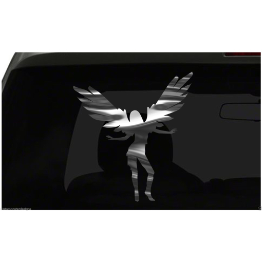 Angel with Wings Sticker Evil Devil Sexy S1 all chrome & regular vinyl colors