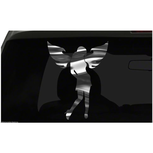 Angel with Wings Sticker Evil Devil Sexy S10 all chrome & regular vinyl colors