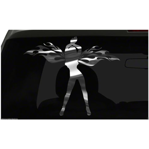 Angel with Wings Sticker Evil Devil Sexy S13 all chrome & regular vinyl colors