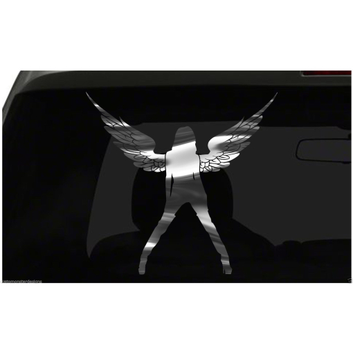 Angel with Wings Sticker Evil Devil Sexy S14 all chrome & regular vinyl colors