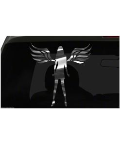 Angel with Wings Sticker Evil Devil Sexy S18 all chrome & regular vinyl colors