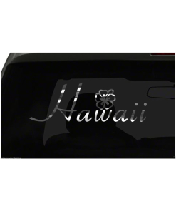 Hawaii Hibiscus Flower Sticker Aloha S12 all chrome and regular vinyl colors