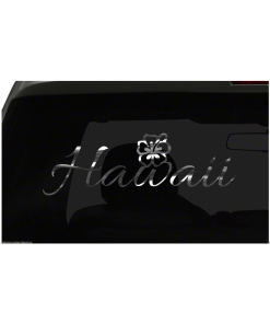 Hawaii Hibiscus Flower Sticker Aloha S16 all chrome and regular vinyl colors