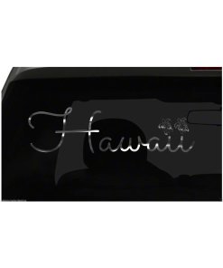 Hawaii Hibiscus Flower Sticker Sea Turtle S1 all chrome and regular vinyl colors