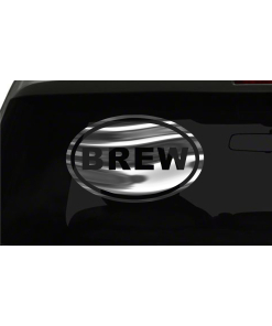 BREW Sticker Beer Keg Meister oval euro all chrome & regular vinyl color choices