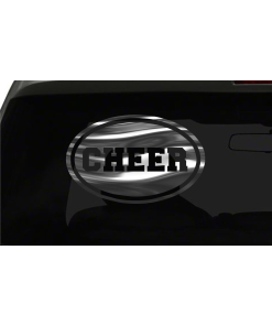 Cheer Sticker Cheerleader oval euro all chrome & regular vinyl color choices