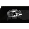 DAD Sticker Daddy Father Papa Love oval all chrome & regular vinyl color choice