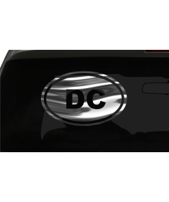 DC Sticker District of Columbia oval all chrome & regular vinyl color choice