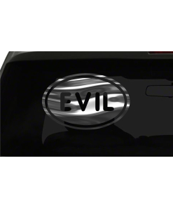 EVIL Sticker Sin Badass oval euro all chrome & regular vinyl color choices