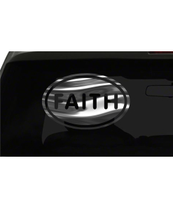 Faith Sticker Believe Religious oval all chrome & regular vinyl color choices