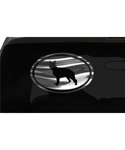 German Shepherd Sticker Dog oval euro all chrome & regular vinyl color choices