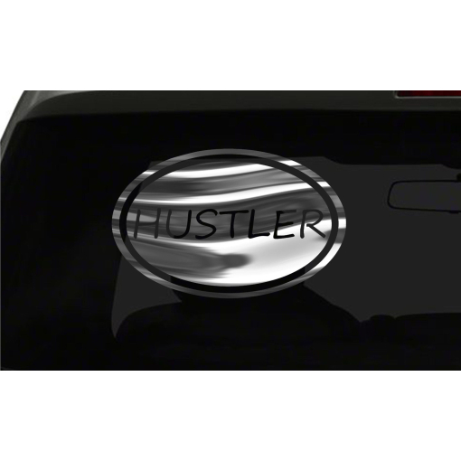 Hustler Sticker Gambler Game Sneaky oval all chrome & regular vinyl color choice
