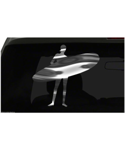 SURF Sticker Surfing Watersports Style1 all chrome & regular vinyl colors