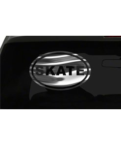 Skate Sticker Skateboard Fun oval euro chrome & regular vinyl color choices