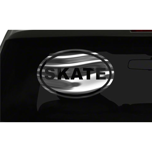 Skate Sticker Skateboard Fun oval euro chrome & regular vinyl color choices
