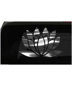 Lotus Flower Sticker Yoga Namaste Hindu S3 all chrome & regular vinyl colors