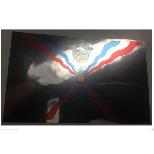 ASSYRIAN FLAG Decal Vinyl Sticker chrome or white vinyl and 15 sizes to pick!